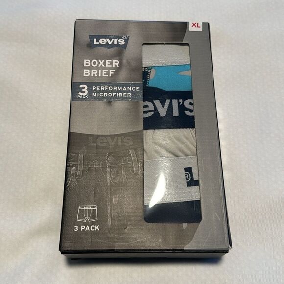 Levis Boxer Briefs Mens XL 3 Pack Performance Microfiber - Picture 1 of 4